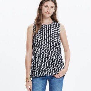 Madewell Bloomstamp Ruffle Peplum tank